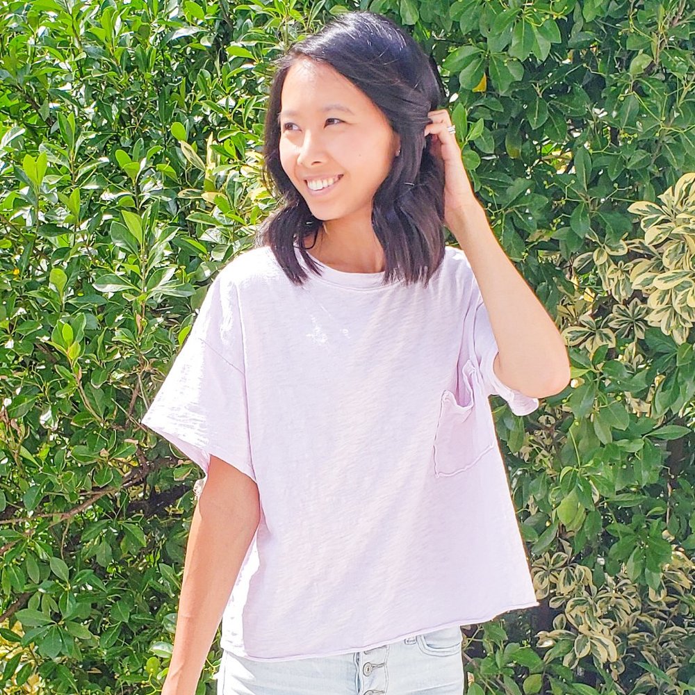 NWOT Light Pink/Lilac Pocket Tee